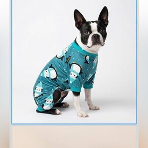 Fitwarm Teal penguin dog pajamas. S. NWOT